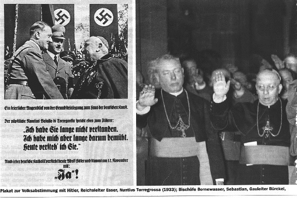 Hitler
with the
Bishops... and
the Bishops
salute to the
Nazism...