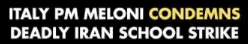 meloni
decry iran
war